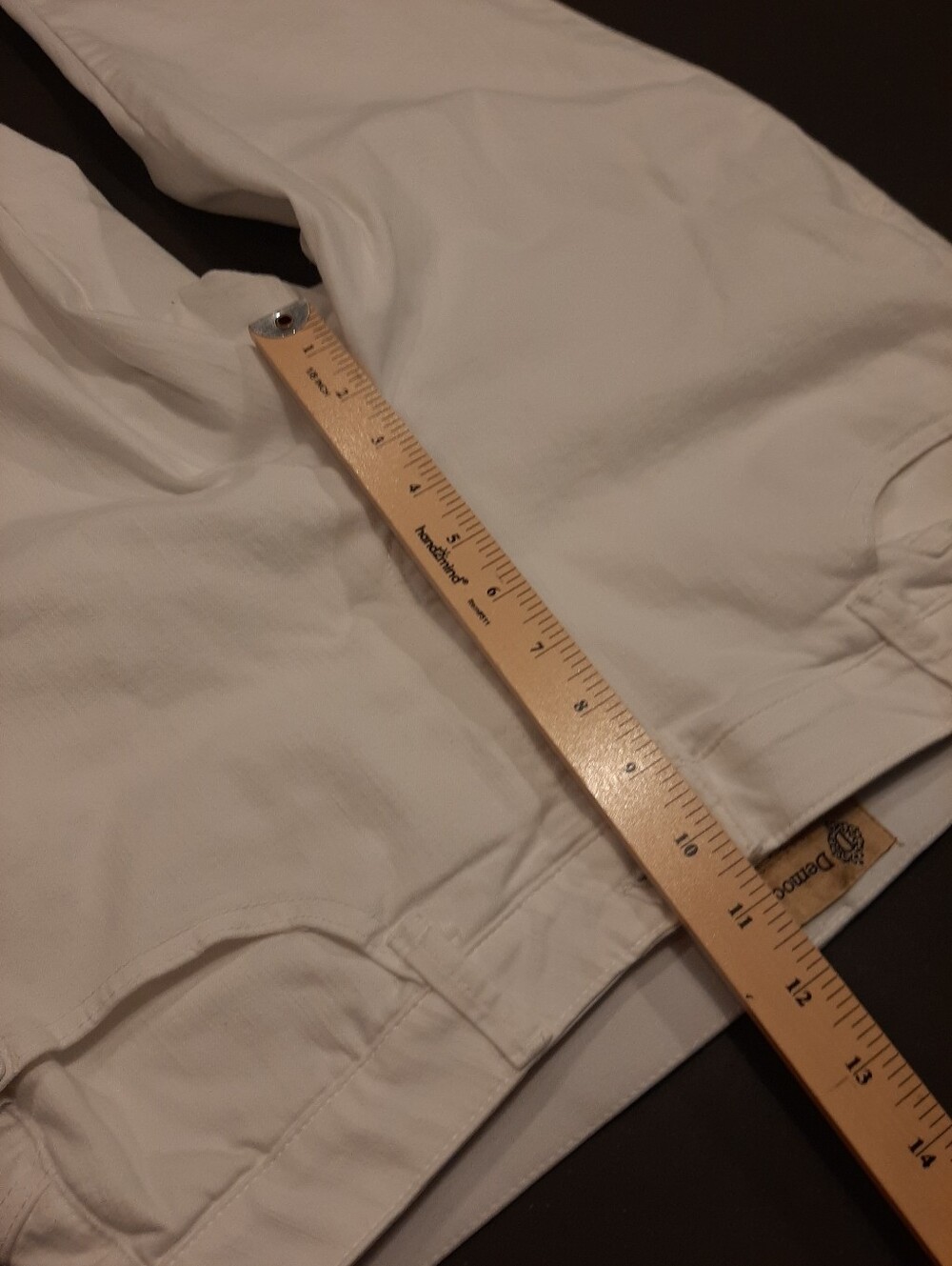 Democracy Ab Technology White Cropped Jeans Size 14 Raw Frayed Hem Stretch - Picture 11 of 11